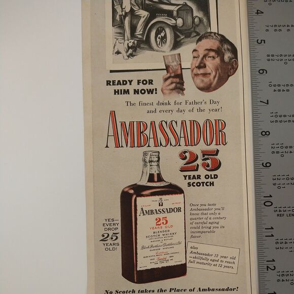 Ambassador‎ 25 Year Old Blended Scotch Whisky - 1950 Vtg PRINT AD Ephemera - Picture 5 of 8